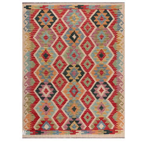 Alfombra Kilim de Maimana, Afganistán, 197 x 153 cm, Juego de Alfombras - Product Image 1