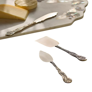 Service à fromage en acier inoxydable avec manche en bois Couverts en métal de qualité supérieure de fabricant indien - Product Image 4