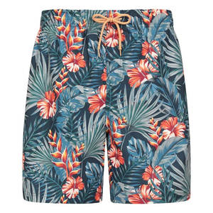 Ensemble de shorts de bain décontractés pour hommes, taille haute élastique, imprimé, été, 100 % polyester, séchage rapide, respirant, numérique, vente en gros - Product Image 1