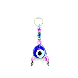 Llavero con Mosquetón DAFNI BIG PAZAR con Cuentas de Ojo Turco - Diseño 3D de Aleación Metálica de Moda con Puntas Esmaltadas Únicas e Impresión en Relieve - Product Image 5