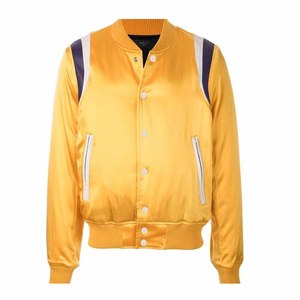 Veste universitaire en satin de soie marine pour homme, qualité supérieure, polyester, fabriquée au Pakistan, vente chaude, dernier design, veste en satin personnalisée - Product Image 2
