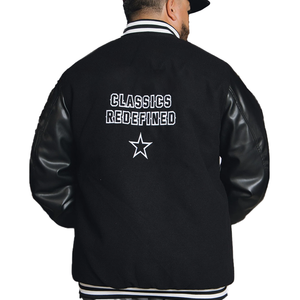 Chaqueta Universitaria con Logotipo Personalizado del Fabricante OEM, Chaqueta Lisa Negra de Cuero Premium de Alta Calidad, Mangas de Cuero Cálidas, Talla Grande para Hombre - Product Image 2
