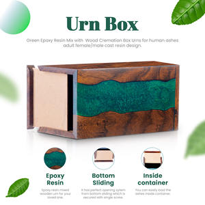 Wooden & Resin Urn <b>Box</b> | Epoxy and Rosewood Urn <b>Box</b> | Cremation Urn <b>for</b> Human Ashes - Wooden Urn <b>Box</b> <b>for</b> Adult Ashes (11X6X6 in) - Product Image 5