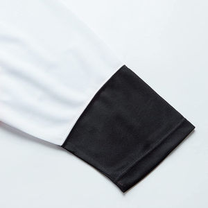 Jersey de hockey sobre hielo para hombre al por mayor, jersey de ropa deportiva de manga larga de malla transpirable con cuello en V y poliéster ajustado con estampado liso en blanco - Product Image 5