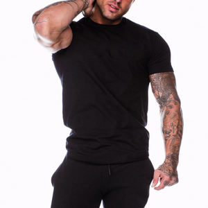 Cómoda Camiseta de algodón suave con cuello redondo para hombre, logotipo personalizado, diseñador impreso, secado rápido, peso pesado, recortada, patrón de letras superiores - Product Image 1