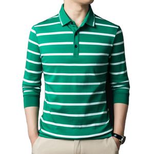 Polo uni à manches longues décontracté pour hommes T-shirt uni respirant grande taille pour polos grande taille à manches longues - Product Image 4