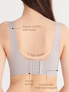 Soutien-gorge d'allaitement adulte de qualité supérieure confort toute la journée tissu Latex respirant sans couture bouton avant conception solide soutien-gorge bref ensembles - Product Image 2
