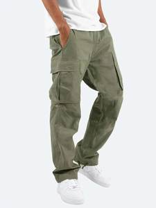 <b>Men's</b> Premium 100% Cotton Cargo <b>Long</b> Pants Comfortable Durable Summer Wear Adjustable Waistband Multiple Casual Twill <b>Shorts</b> - Product Image 5