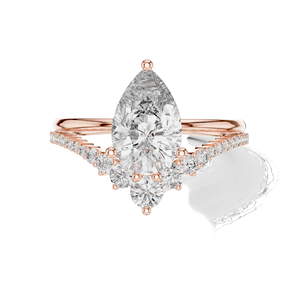 แหวนเพชรทรงลูกแพร์ 2.34 กะรัต สำหรับผู้หญิง ความใส VVS-VS EF ทอง 18KT, 14KT, 10KT และเงิน 925 สีโรสโกลด์, สีเหลือง, สีขาว - Product Image 2