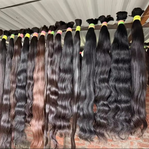 ผมแท้ธรรมชาติอินเดียแบบหยักศก 24 นิ้ว คุณภาพพรีเมียม แบบเวอร์จิ้น ต่อผมแบบเครื่องเย็บสองชั้น วิกผมดัดลอนสีดำธรรมชาติ - Product Image 1