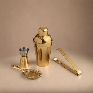 เครื่องปั่นค็อกเทลพร้อมที่กวนแบบหมุดชุดที่คนค็อกเทลและที่กรองออกแบบโดยช่างฝีมือทองเหลืองสำหรับงานปาร์ตี้ - Product Image 3