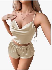 ชุดนอนผ้าไหมเซ็กซี่เซ็ตชุดชั้นในสำหรับเด็กผู้หญิงและผู้หญิงมีกางเกงขาสั้นสำหรับฮันนีมูน100% - Product Image 4