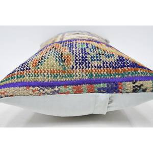 Coussin Kantha en laine de Bohème multicolore 12x24 pouces Coussin décoratif Motif floral brodé vintage Motif imprimé tissé - Product Image 5