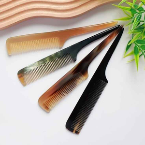 Peine de cuerno de Búfalo con logotipo personalizado, artesanía de calidad con mango de acero y nailon para salón y uso doméstico - Product Image 5