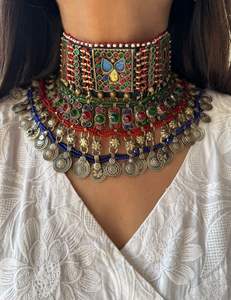 Wholesale 2024-25 Unique Style Afghan Jewelry Sets for Women's Ladies Gifts Jewelry Necklace/<b>bracelet</b>/earrings/ring Set - Product Image 3