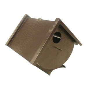 Casa de pájaros de Metal pintada en blanco con techo de Metal y diseño de cabaña de anillo hecha a mano para jardín exterior, balcón, casa de pájaros de Metal decorativa - Product Image 5