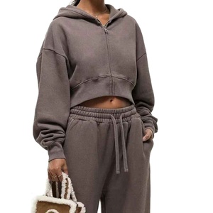 Survêtement d'hiver épais et lourd à logo personnalisé, 100 % coton, décontracté, sport, broderie technique, bouton 2026 - Product Image 1