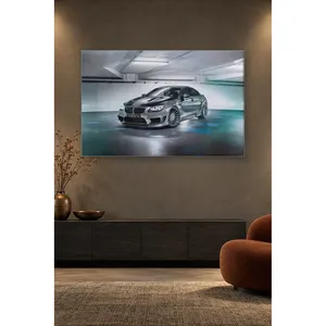 Impression sur toile de la BMW M6 Gran Coupé Fida Silver dans un garage couvert - Product Image 5