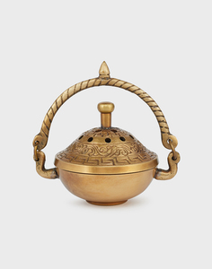 Brass Incense Bakhoor Burner to Burn Loban Dhoop for Home Fragrance Bakhoor Incense Burner Gold Gold Color Bakhoor - Product Image 2