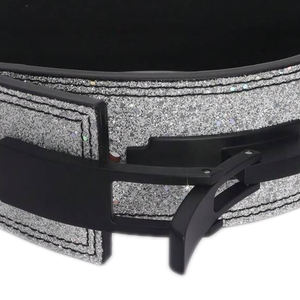 เข็มขัดหนังวัวแบบมีกากเพชรเข็มขัดสำหรับออกกำลังกายเข็มขัดสำหรับเทรนเนอร์การเพาะกายเข็มขัดคันโยกสำหรับยกน้ำหนักมีแวว - Product Image 3