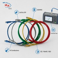 Cavo Patch Ethernet Cat6 UTP Multicolore 26AWG in Rame Solido RJ45 PVC, Lunghezza Personalizzabile per Test di Canali