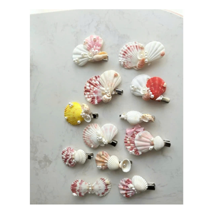 Pinza de pelo de concha de mar bonita para verano estilo sirena pinza de pelo de concha de mar accesorio de pelo de playa de concha de almeja hecho a mano para mujer - Product Image 5