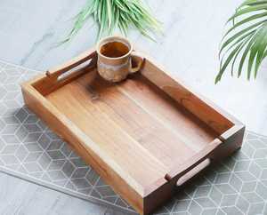 Plateau de service en bois d'acacia écologique direct d'usine - Product Image 1