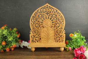 Statue de Ganesh en bois artisanal Nirmala pour la décoration de la maison, fabriquée à la main au Rajasthan, figurine de Ganpati - Product Image 4