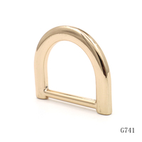 Fournisseur OEM de quincaillerie pour sacs depuis 30 ans, boucle en D plate en métal épais doré clair de 25 mm pour sac