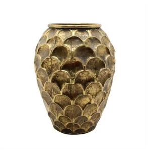 Vases à fleurs décoratifs de grande taille en couleur marron au design élégant, finition en paille, pour la décoration intérieure et extérieure - Product Image 1