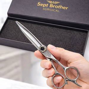 Ciseaux de coiffure professionnels pour salon, acier inoxydable tranchant, outil de barbier - Product Image 4