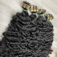 El Mejor Cabello Humano Vietnamita Rizado, Cabello Rizado Birmano con Cinta Invisible SDD, Color Natural