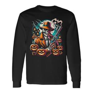 gothic skeleton mystic art long sleeve t shirt adult unisex crew neck dark <b>aesthetic</b> <b>top</b> - Product Image 1