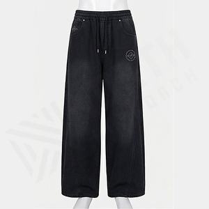 Wholesale <b>Men</b> Baggy Jeans Retro Classic <b>Loose</b> Fit Hip Hop Vintage Streetwear Style Wide Leg <b>Trousers</b> Wholesale Customized Color - Product Image 1
