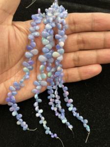 Cuentas de Ópalo Natural Etíope en Forma de Pera, Pulido, Hilo de 8 Pulgadas, 27 CT, 3.50*5-7*9 MM, para Joyería y Regalos - Product Image 4