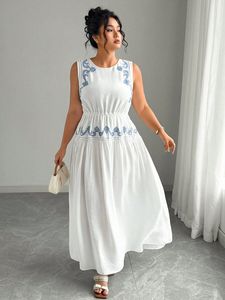 Little Boutique Style Maxi bordado impreso vestidos fiesta ropa conjunto para niñas ODM suministro tejido lavable - Product Image 2