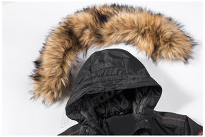 Personalizado Deportes Hombres Deportes al aire libre Chaquetas Grueso Cálido Impermeable Outwear Cremallera Parkas Chaqueta Invierno Cuello de piel Chaquetas con capucha - Product Image 2