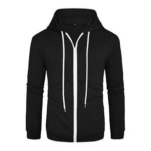 Bleu Royal couleur unie hommes Full Zip polaire chaud zippé pour sweats à capuche de marque imprimer personnalisé automne sweats à capuche sweats - Product Image 6