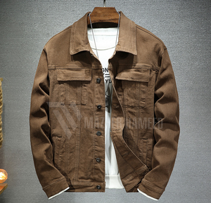 OEM Design personnalisé 2025 Veste en jean coupe ajustée pour hommes Manteau Streetwear noir pur Vestes en jean décontractées pour le printemps et l'automne - Product Image 5