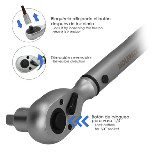 Set Chiave Dinamometrica 1/4" con 9 Punte Esagonali e 5 Bussole - Product Image 4