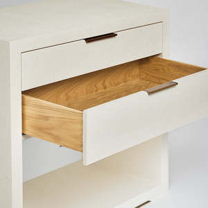 Commode <span class=keywords><strong>de</strong></span> chevet à 2 tiroirs avec rangement et glissières à fermeture douce - Product Image 2