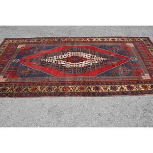 พรมขนสัตว์ขนาด 5.1x10.3 ฟุต พรมตุรกีสีแดงลายปะติดปะต่อขนาดใหญ่ ด้านหลังทำจากยางลาเท็กซ์ - Product Image 3