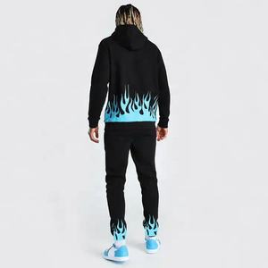 Conjunto de pantalones de chándal acampanados con estampado de llama personalizado y Sudadera con capucha, 2 uds., conjunto de chándal de algodón 100% Unisex, ropa de calle de gran tamaño, chándal para hombre - Product Image 5