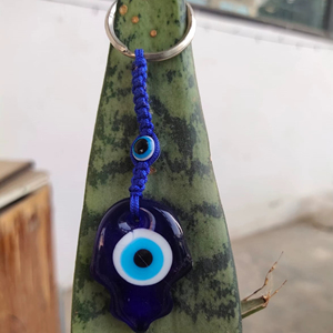 Llavero de Ojo Turco de Cristal Azul Beadsnfashion, Hecho a Mano, Redondo, de Hierro, Tamaño Personalizado, para Regalo, Amuleto de Ojo Turco, Marca Jaunty - Product Image 3