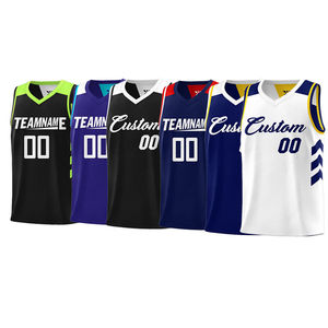 Ensembles d'uniformes de basket-ball en polyester 100% de qualité supérieure Logo personnalisé manches courtes respirantes imprimées par sublimation numérique - Product Image 6