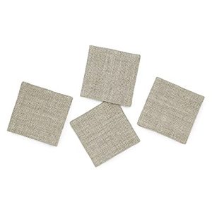 Posavasos de lino personalizado, posavasos de lino de tela, color rosa claro y Blanco/gris, 4 colores antiguos - Product Image 6