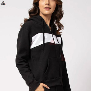 เสื้อฮู้ดสวมหัวสำหรับสตรีผ้าฝ้าย100% กันขนสำหรับฤดูใบไม้ร่วงและฤดูหนาวโลโก้หน้าแบบลำลองตามสั่ง - Product Image 3