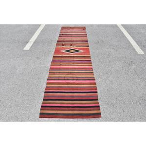 Tapis traditionnel en laine noire rouge écologique à poils moyens 2.5x10 pieds Vintage turc grande surface Patchwork Design support en Latex - Product Image 1