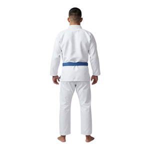 Rohzen Sports White BJJ <b>Kimono</b> Cotton Gi Set Blue Belt Embroidered Logo Adult <b>Men</b> - Product Image 2