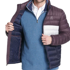Custom Made Canvas Puffer <b>Jacket</b> with Stand Collar and Front Logo Eco-Friendly Breathable Winter <b>Jacket</b> - Product Image 5